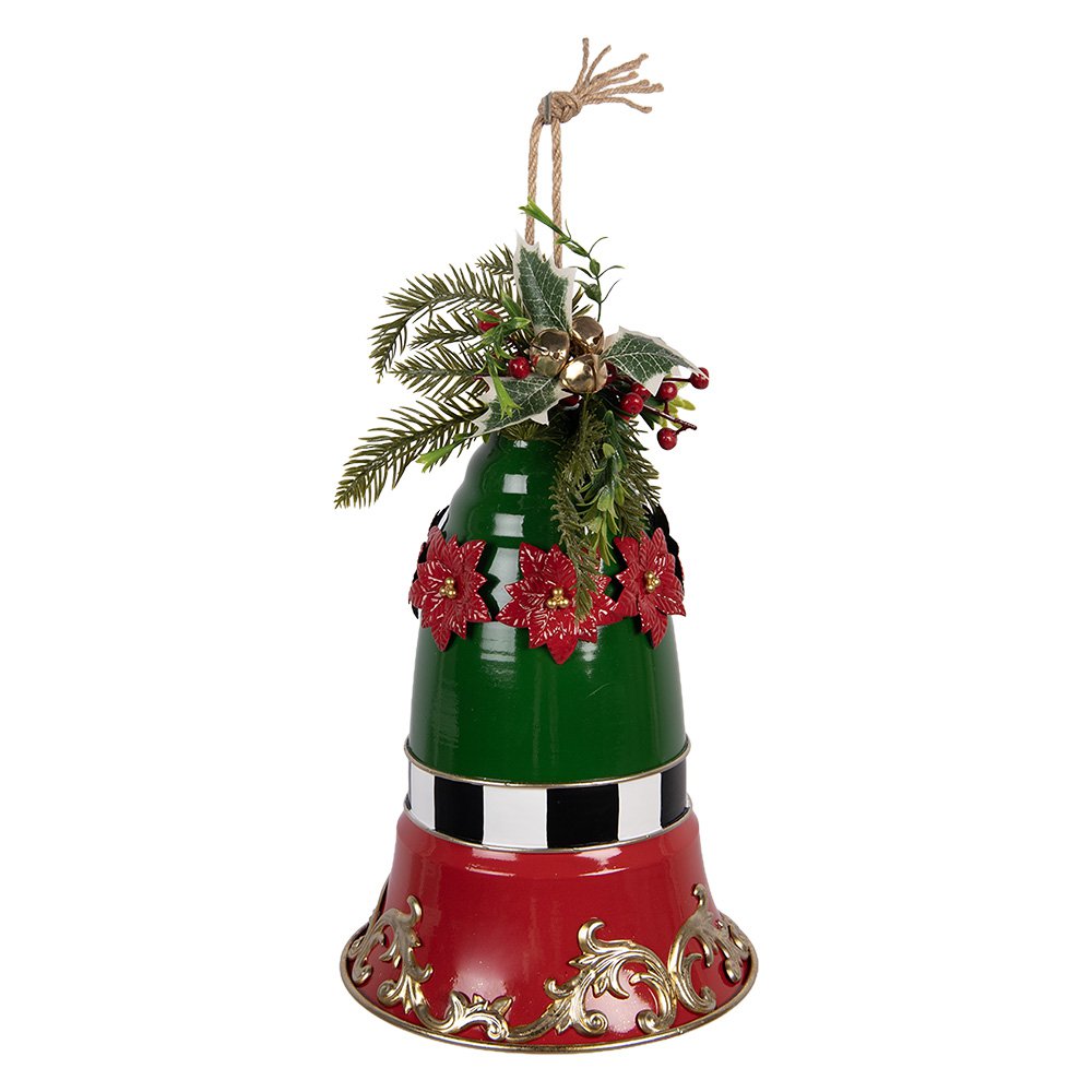 Kerstdecoratie Beeld Bel Ø 24x36 cm Rood Metaal