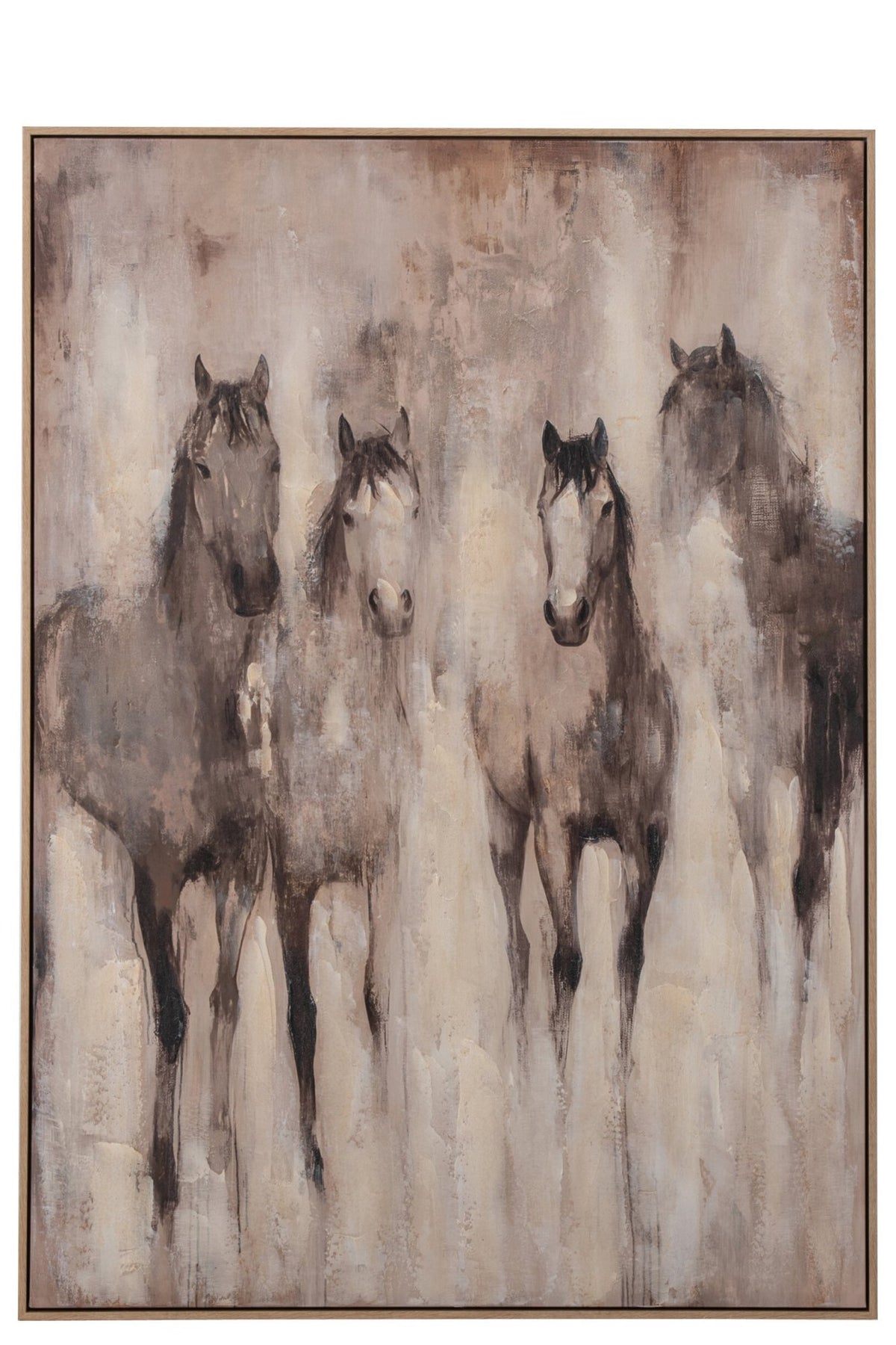 J-Line Schilderij paard - doek - beige