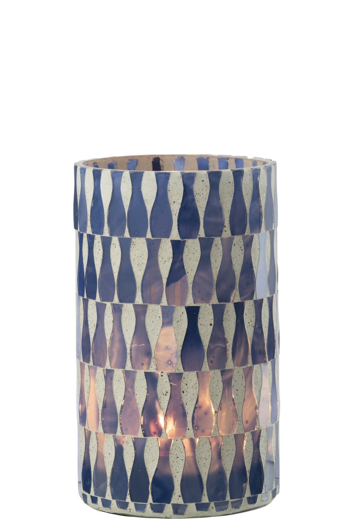 J-Line kaarshouder - glas - blauw/wit - L