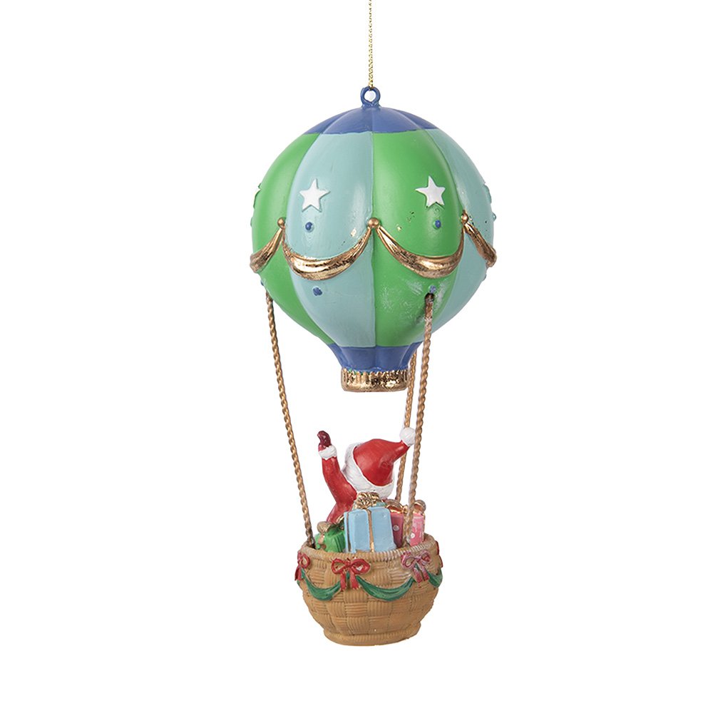 Kersthanger Luchtballon Ø 8x18 cm Groen Kunststof