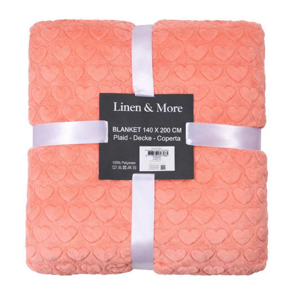 Plaid Hartjes Roze 140x200cm