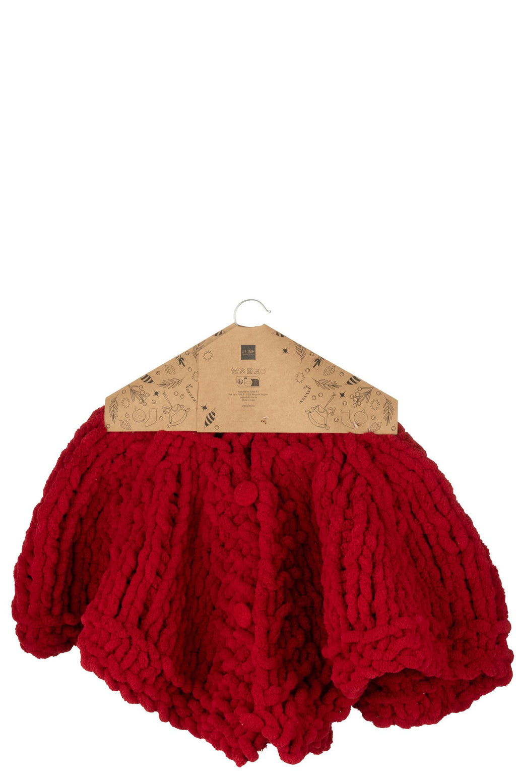 J-Line kerstboom rok Gebreid - polyresin - rood
