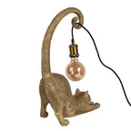Tafellamp Kat 31x17x49 cm Goudkleurig Polyresin Bureaulamp
