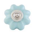 Deurknop Ø 4 cm blauw keramiek meubelknop