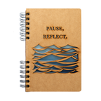 Duurzaam Houten Notitieboek – Komoni – Pause & Reflect - Gerecycled papier – Navulbaar