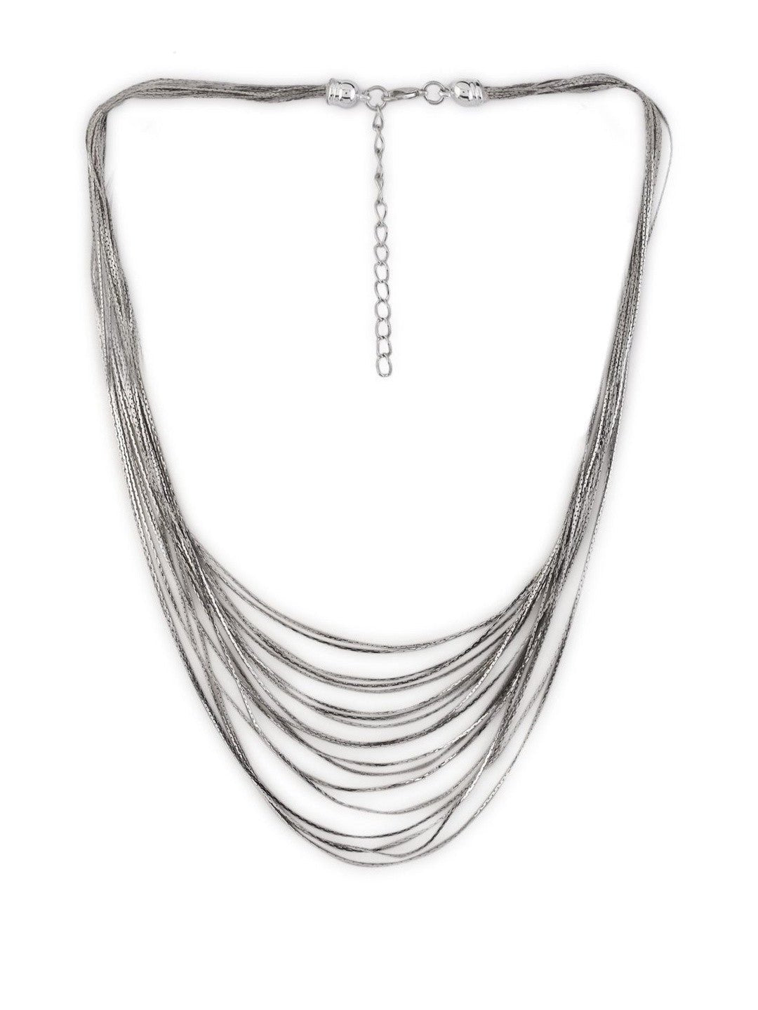 Dames statement ketting – mode-sieraden – verzilverde legering – individuele eenheid