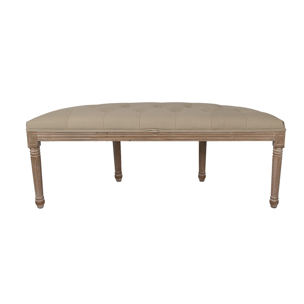 Bankje 125x41x48 cm Bruin Beige Hout