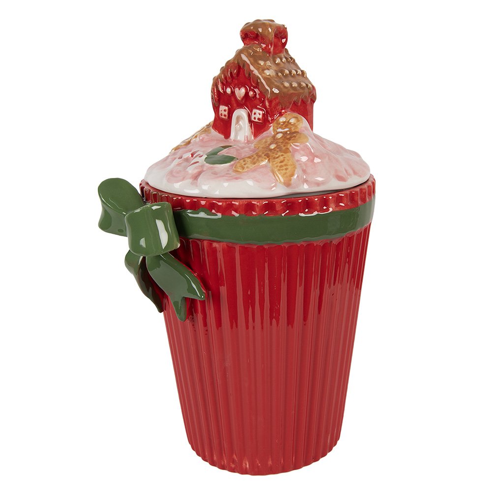 Voorraadpot Deksel 16x14x27 cm Rood Keramiek
