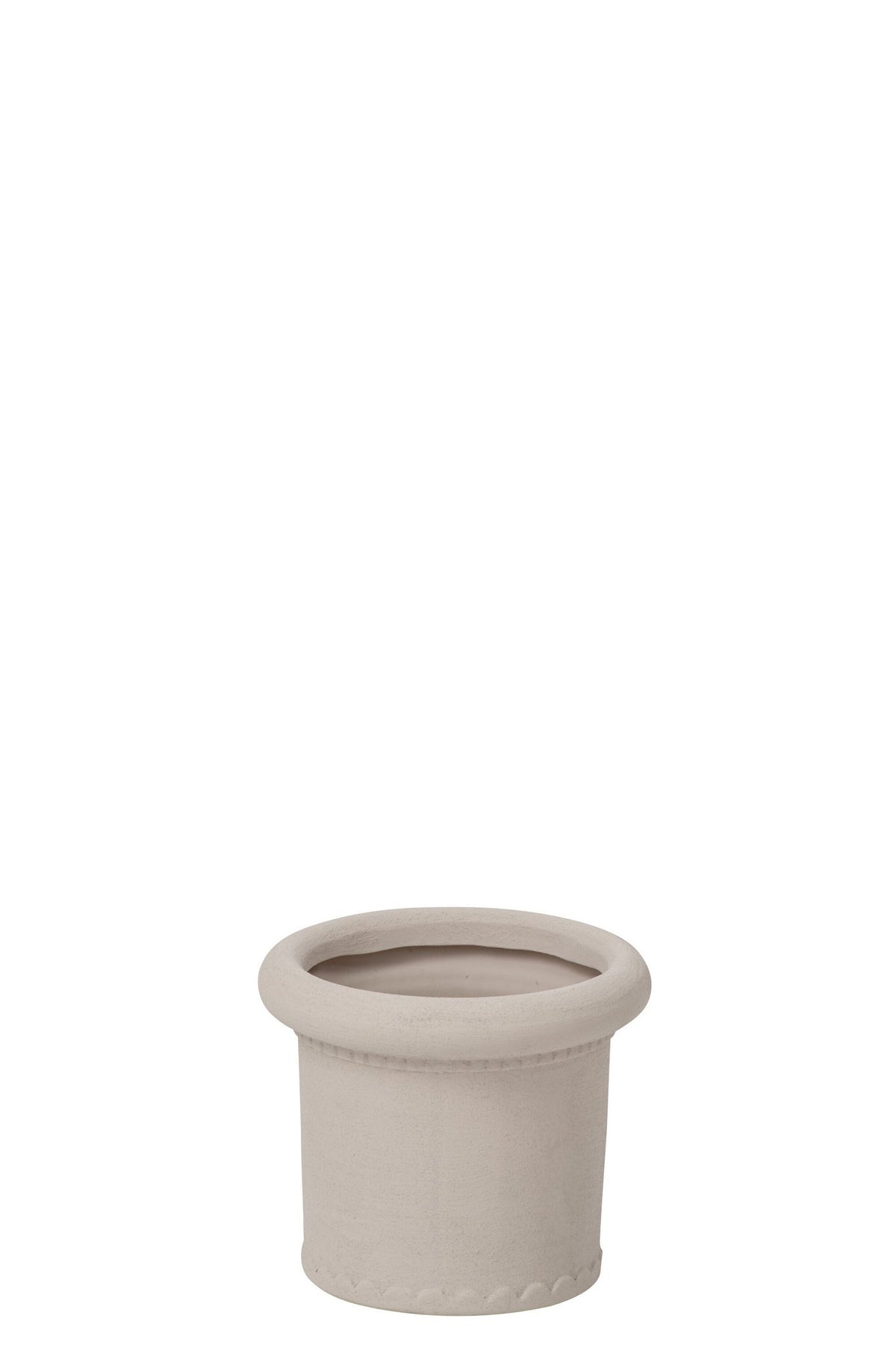J-Line Bloempot - steengoed - wit - S