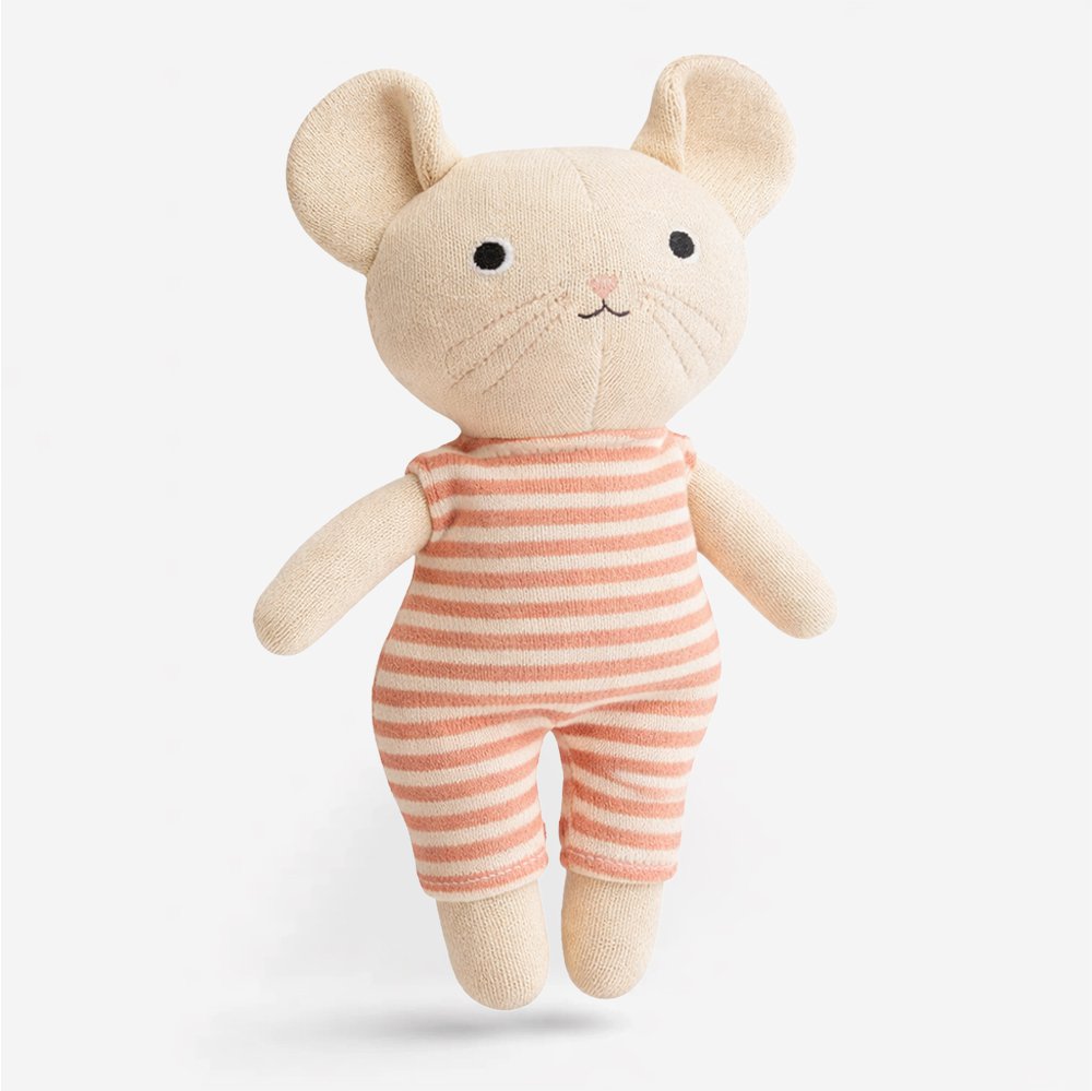 Gebreide speelgoed, babycadeau, muis Bertina