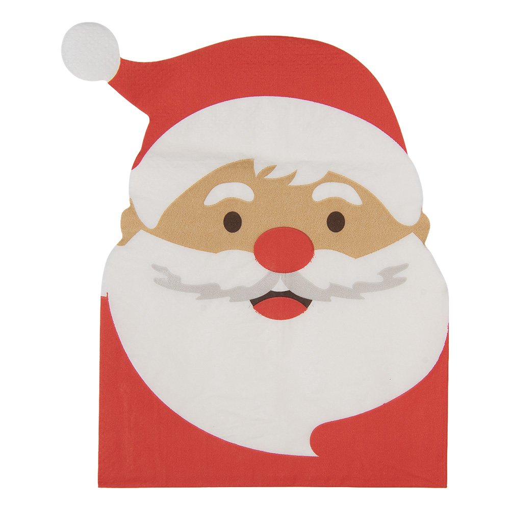 Servetten Papier Set van 20 Kerstman 33x33 cm Rood Papier