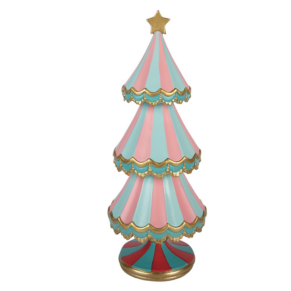 Kerstdecoratie Beeld Kerstboom Ø 15x38 cm Blauw Kunststof