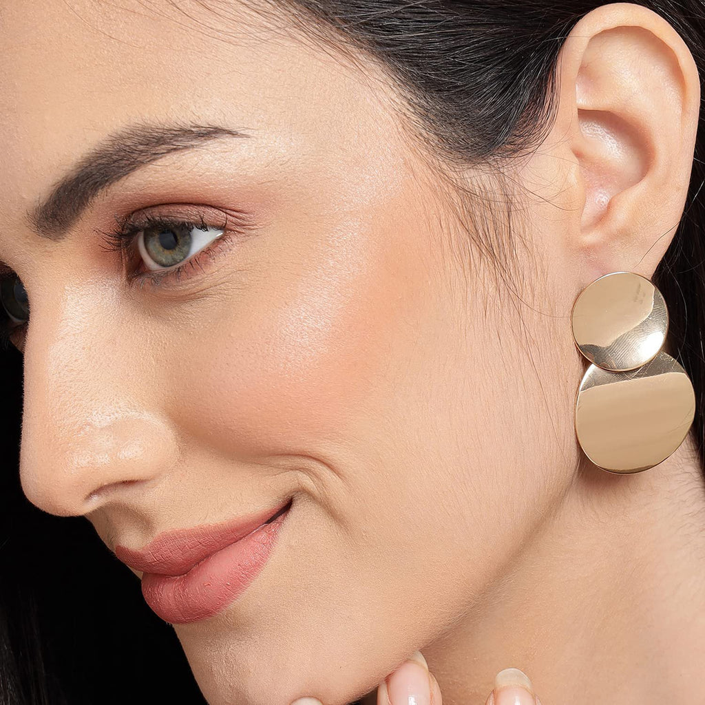 Moderne statement oorbellen – mode-sieraden – messing verguld – licht van gewicht