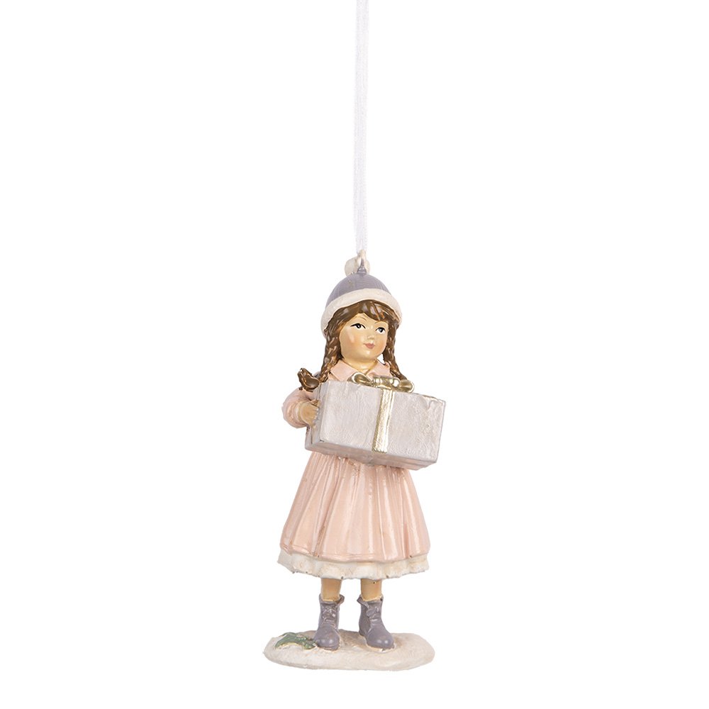 Kersthanger Kind 11 cm Roze Kunststof