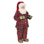 Beeld Kerstman 28 cm Rood Groen Textiel Beeld