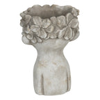 Bloempot 11x11x18 cm Grijs Steen Bloempot Binnen