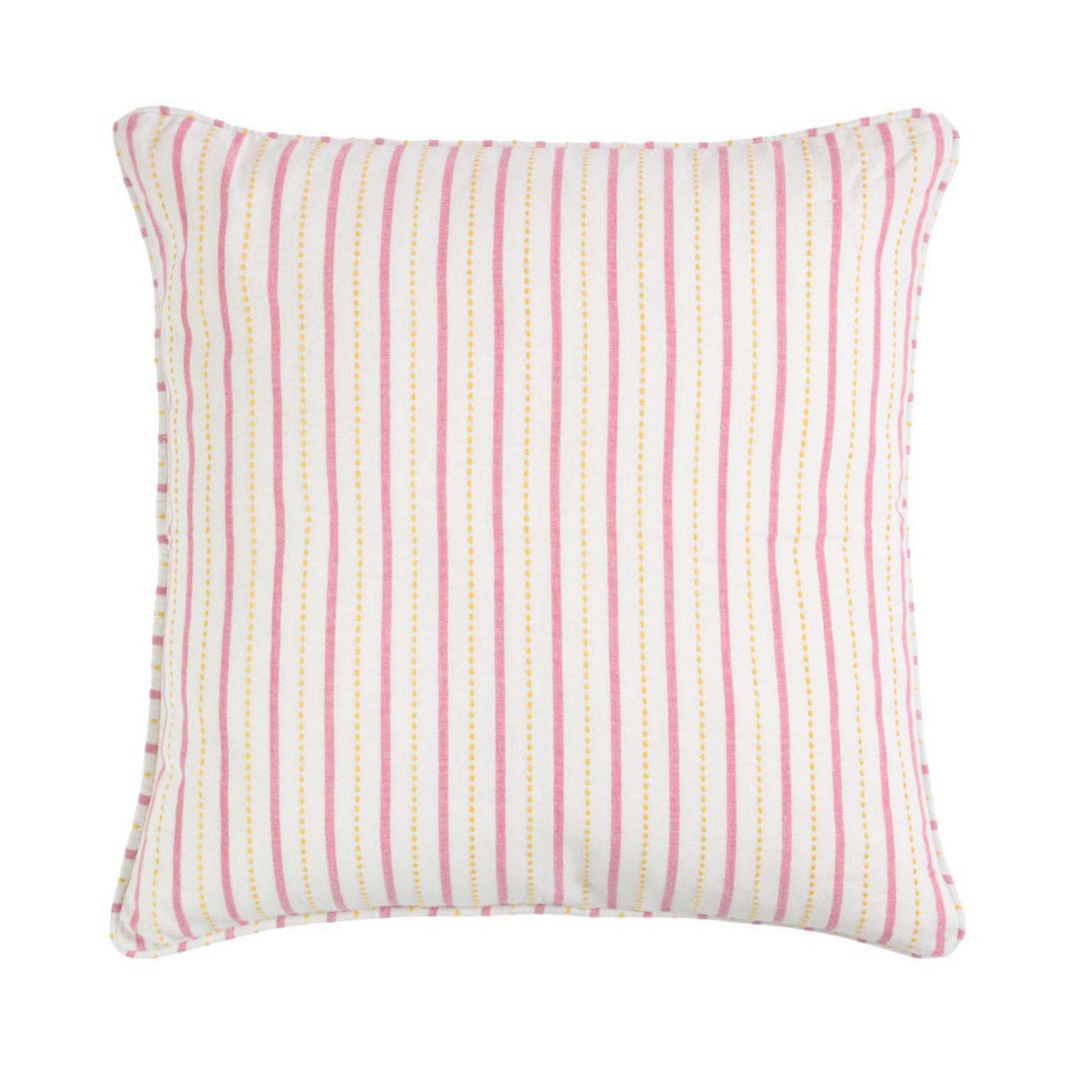 Vivino Kussen strepen wit roze geel 45x45cm