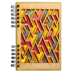 Duurzaam Houten Notitieboek – Komoni – Labyrinth – Gerecycled papier