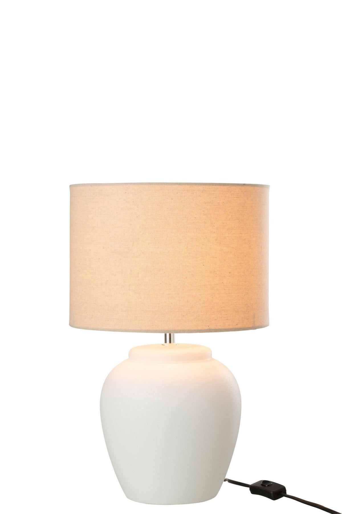 J-Line lamp Meli + kap - keramiek/linnen - wit - small