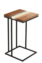 J-Line bijzettafel Vierkant - hout/epoxyhars - naturel/wit