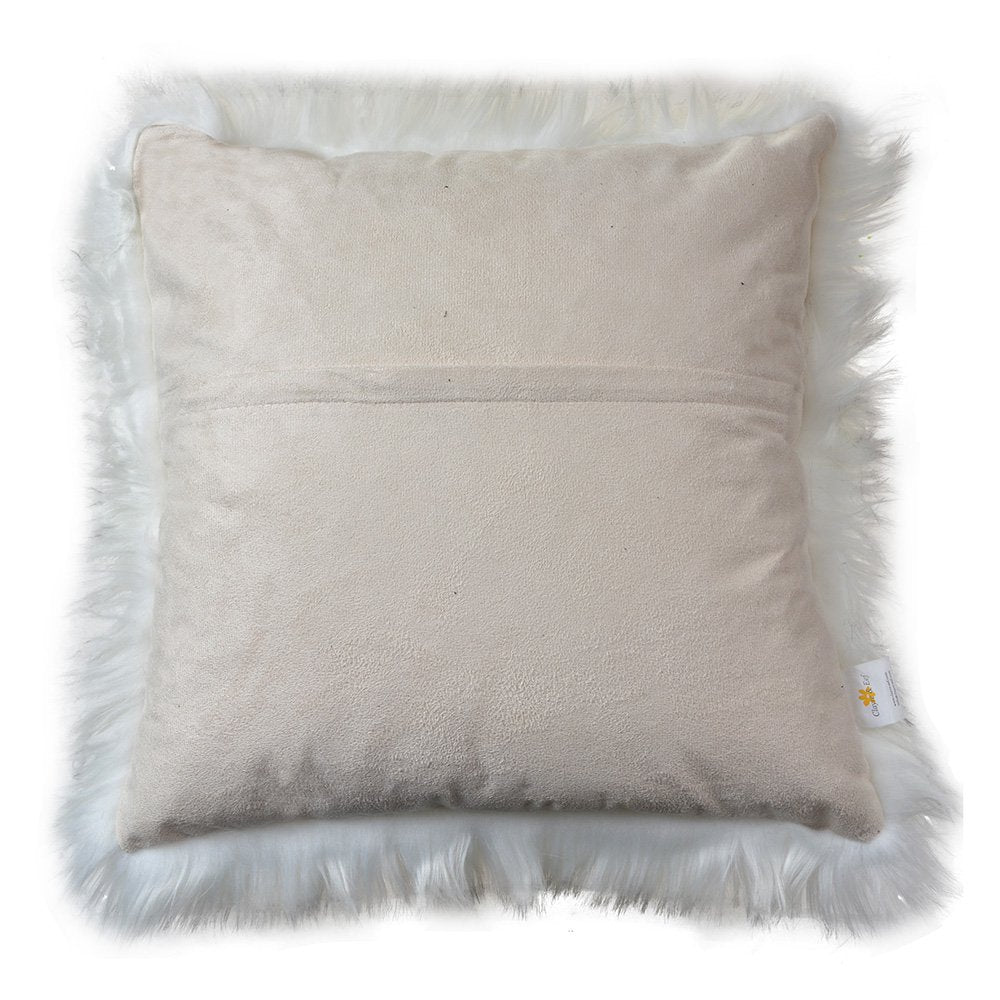 Kussenhoes 45x45 cm Wit Grijs Synthetisch