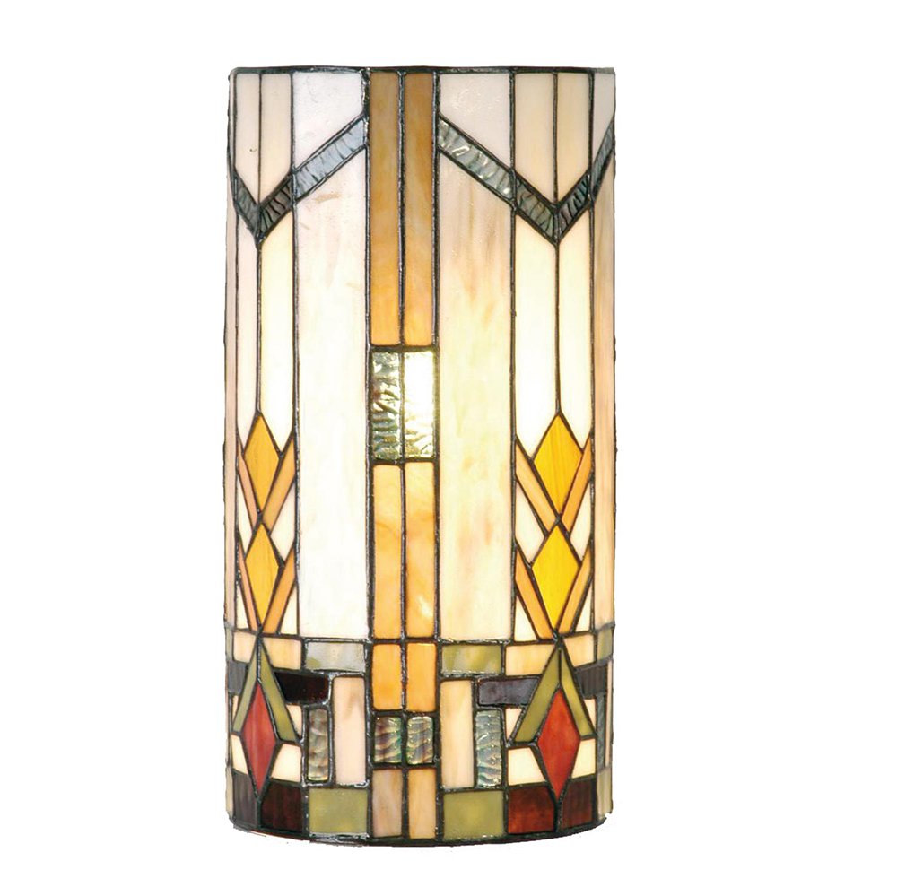 Wandlamp Tiffany 20x11x36 cm Beige Groen Glas Muurlamp