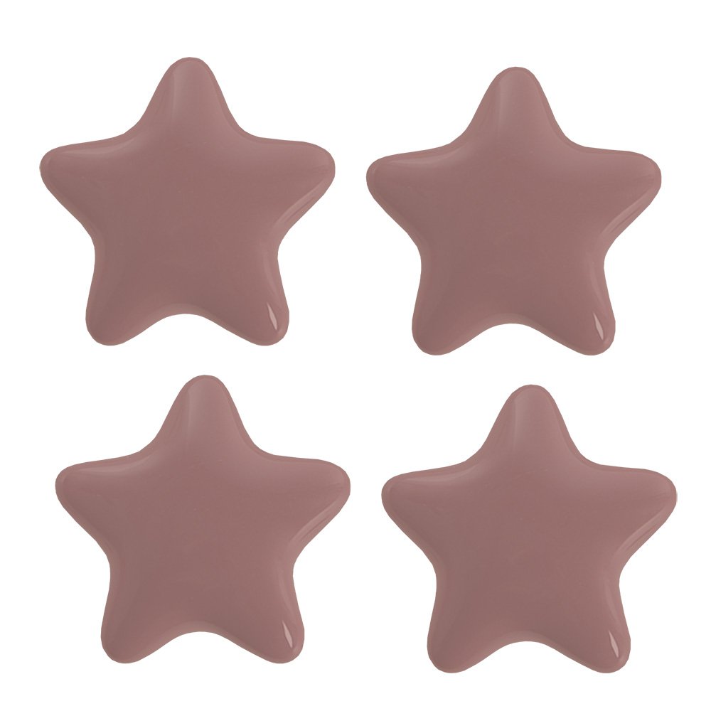 Deurknop Set van 4 Ster Ø 4 cm Roze Keramiek Meubelknop
