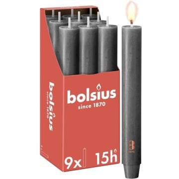 Rustiek tafelkaars XL 9 stuks Stormy Grey