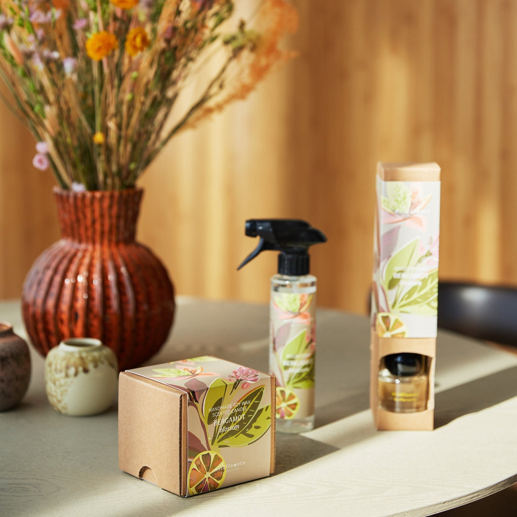 Rietverspreider met gedroogde bloemen 50ML - Bergamotbloesem