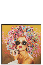 J-Line wanddecoratie Graffiti Vrouw Lipstick - canvas/verf - mix
