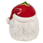 Voorraadpot Deksel Kerstman 20x17x22 cm Wit Rood Keramiek