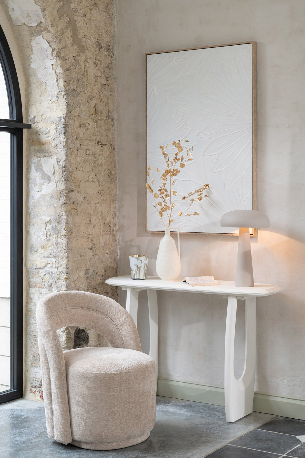 J-Line zetel Accent - textiel - beige