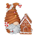 Kerstdecoratie met LED-verlichting Kabouter 14x9x15 cm Bruin Kunststof