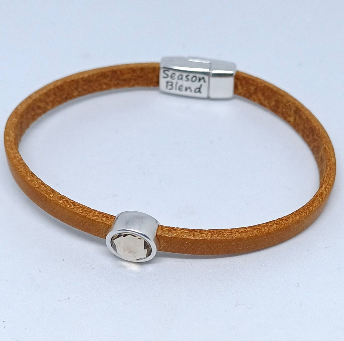 Timeless leren armband antiek verzilverd bruintinten