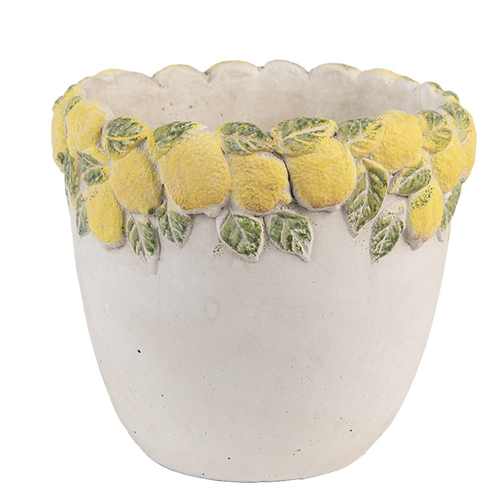 Bloempot Ø 16x15 cm met Geel Steen Citroen