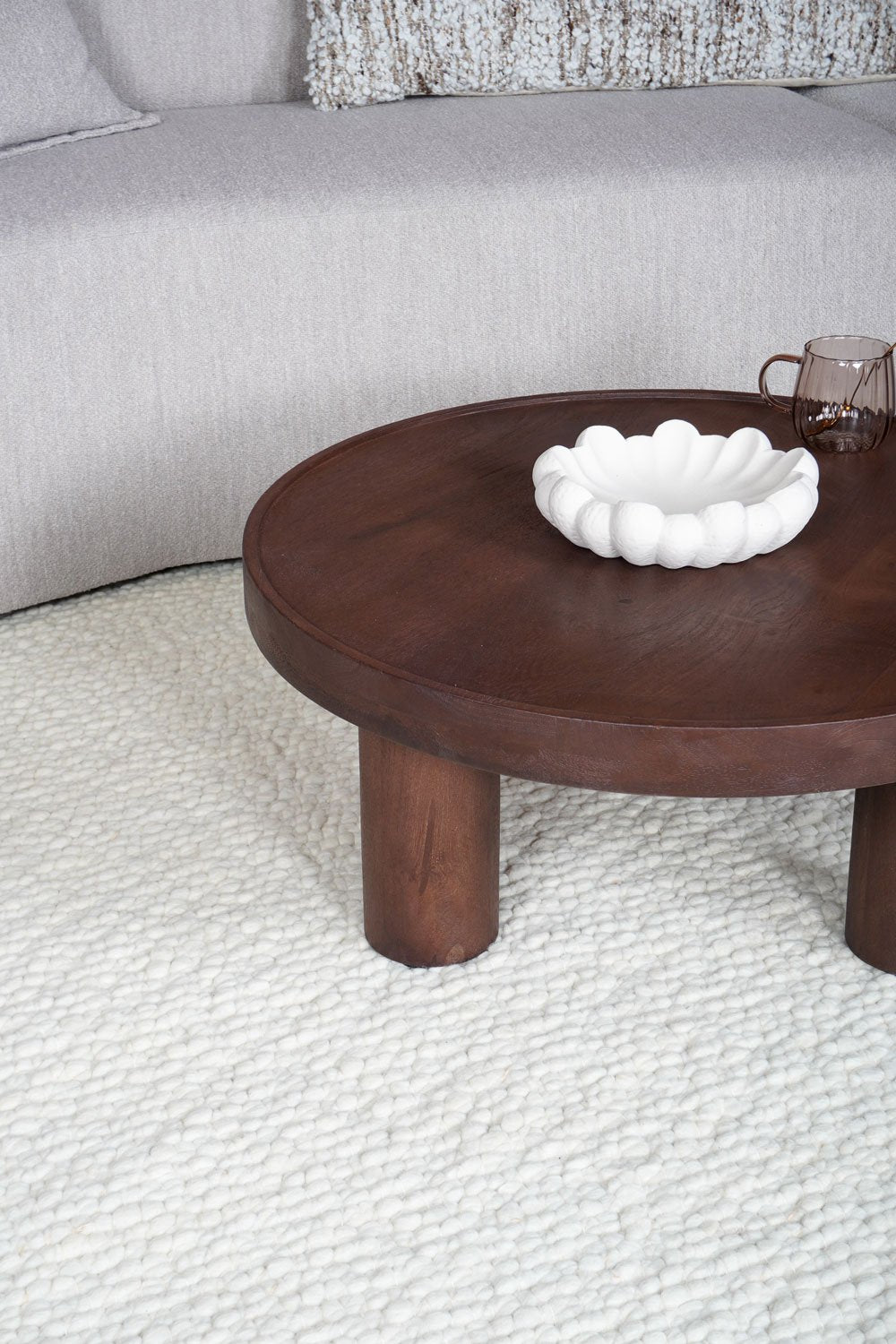 Salontafel Tias ø70 cm - Espresso Mangohout