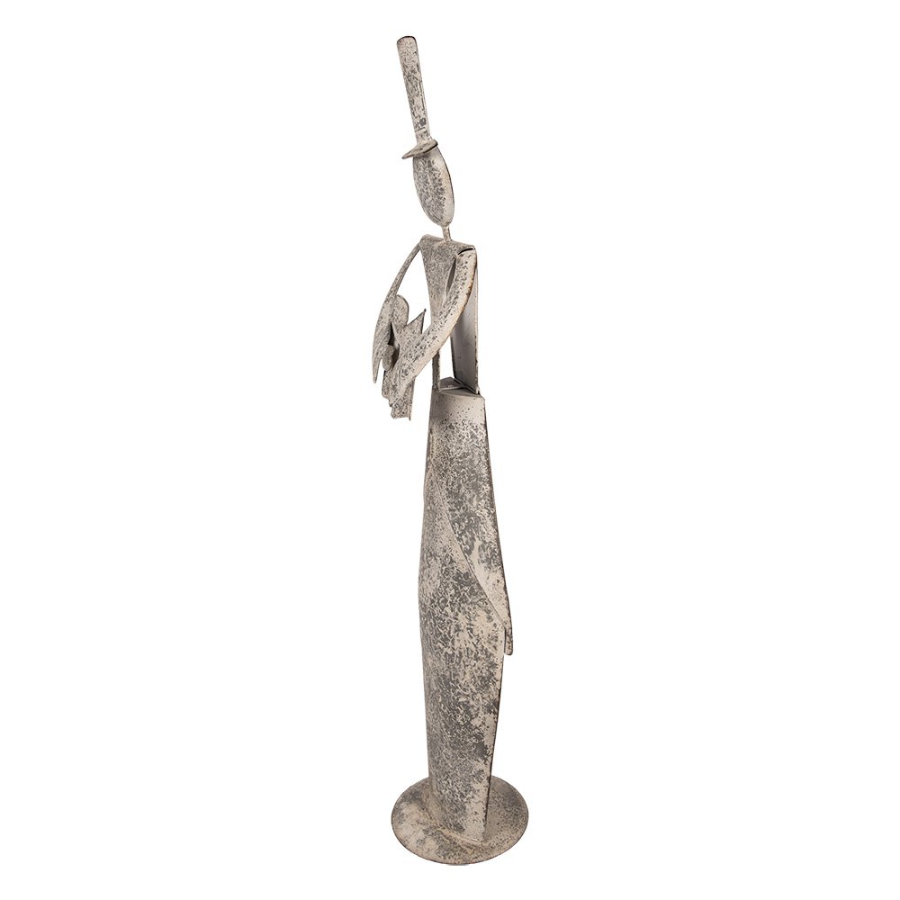 Decoratie Beeld Engel 27x20x107 cm Grijs Metaal
