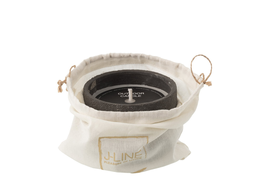 J-Line buitenkaars Rond - donkergrijs - S - 16U
