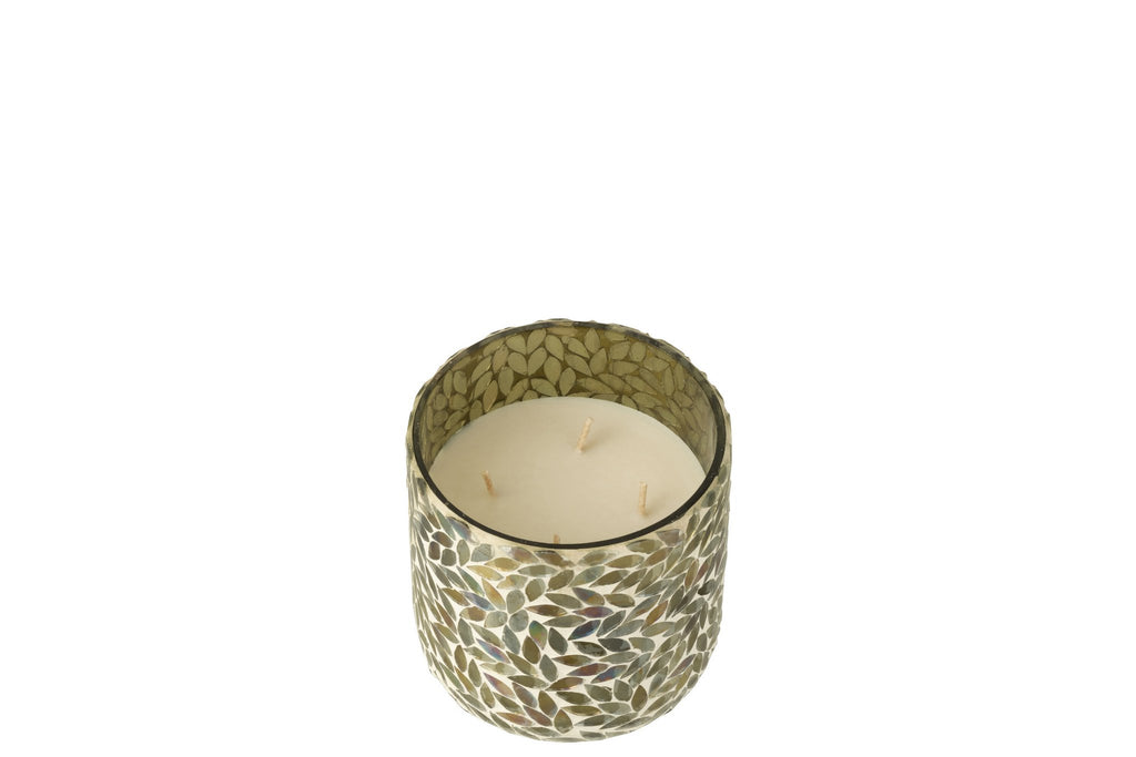 J-Line geurkaars Tea & Herbs - glas - groen - medium - 70U