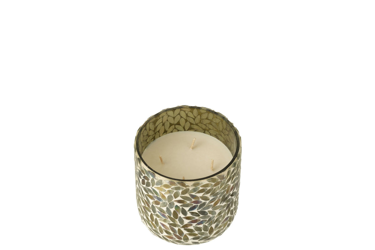 J-Line geurkaars Tea & Herbs - glas - groen - medium - 70U