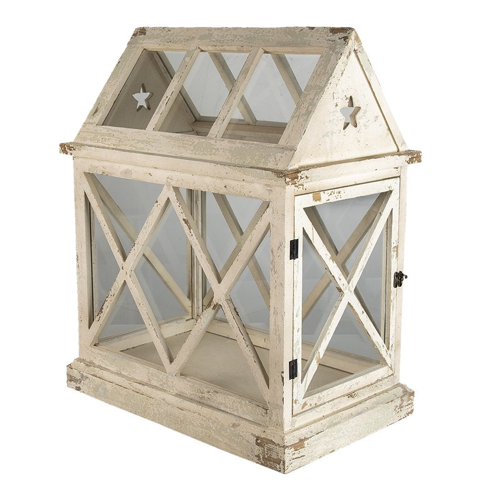 Decoratie Kweekkastje 54x35x66 cm Wit Hout