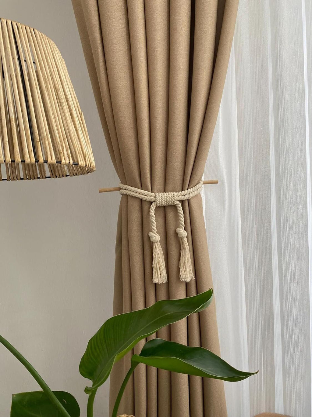 Macrame Drape tiebacks – Katoen en hout – 2c