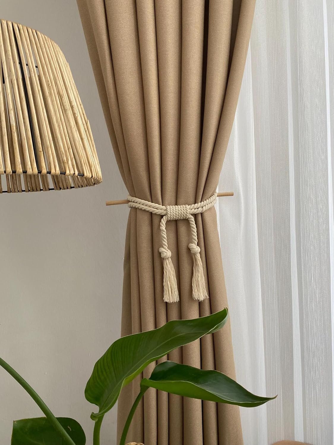 Macrame Drape tiebacks – Katoen en hout – 2c
