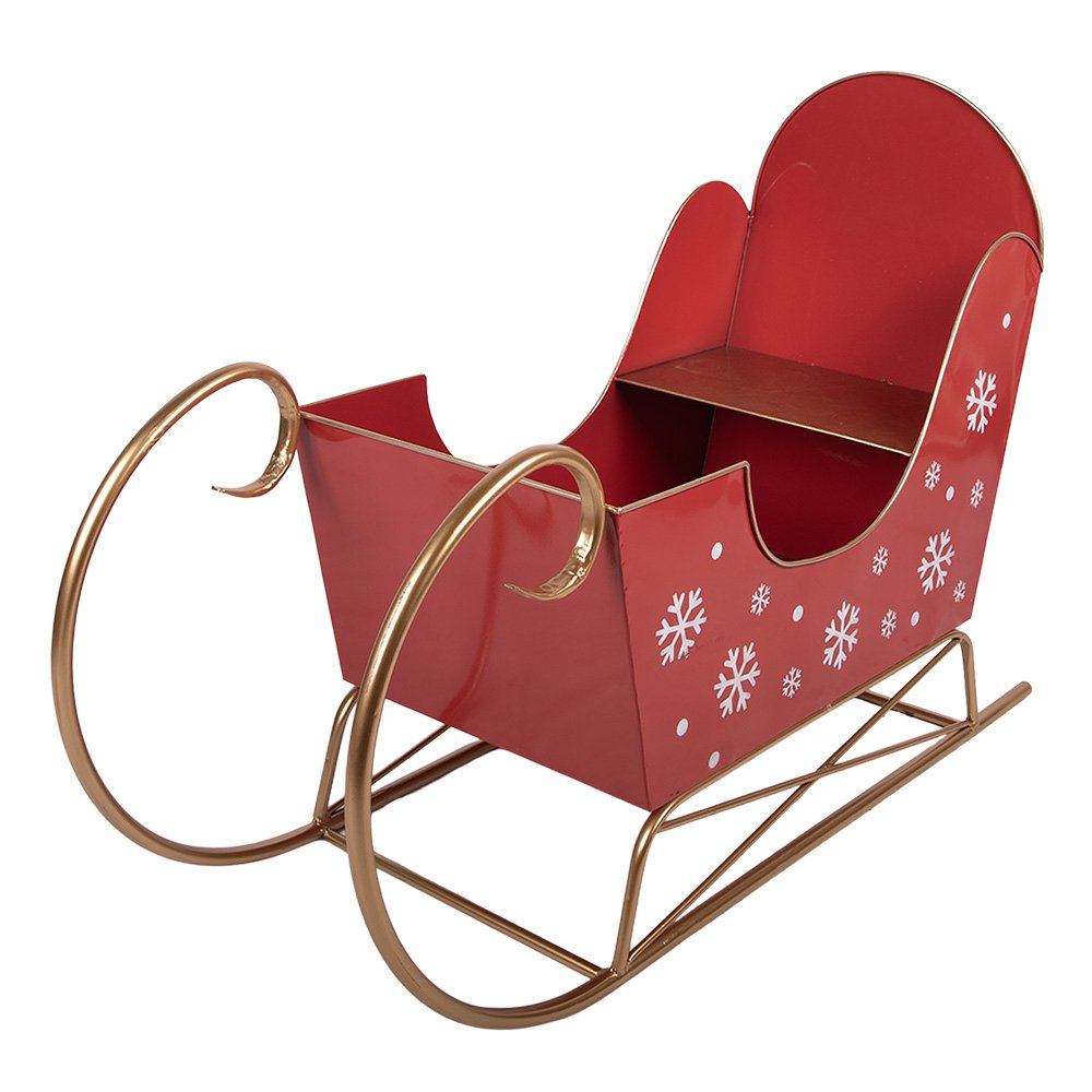 Kerstdecoratie Beeld Slee 107x41x75 cm Rood Metaal