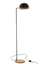 J-Line vloerlamp Evy - ijzer/hout - zwart/naturel