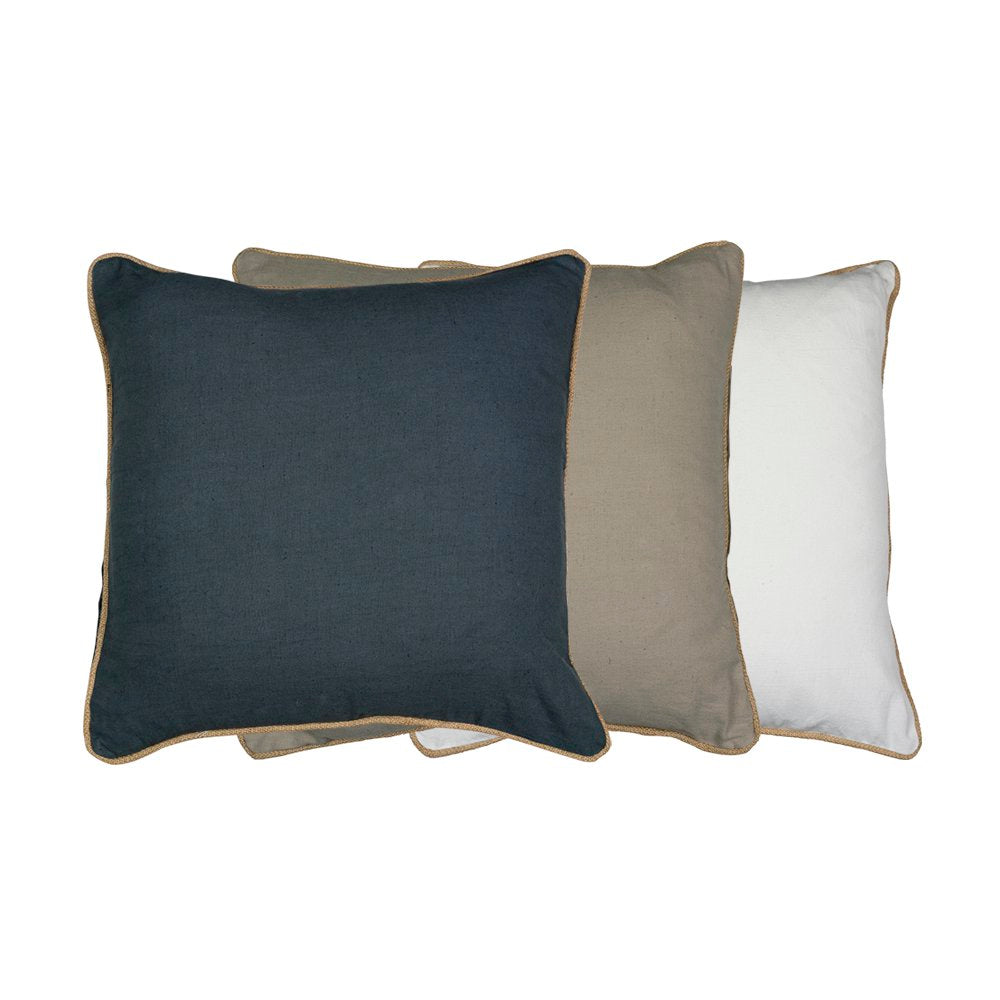 Kussen beige met jute bies 45x45cm*