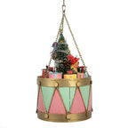Decoratie Beeld Trommel Ø 21x34/43 cm Roze Groen Metaal