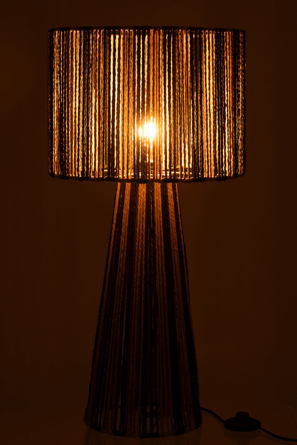 J-Line lamp Strepen Touwen - metaal/papier - zwart/naturel
