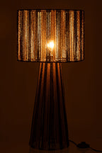 J-Line lamp Strepen Touwen - metaal/papier - zwart/naturel