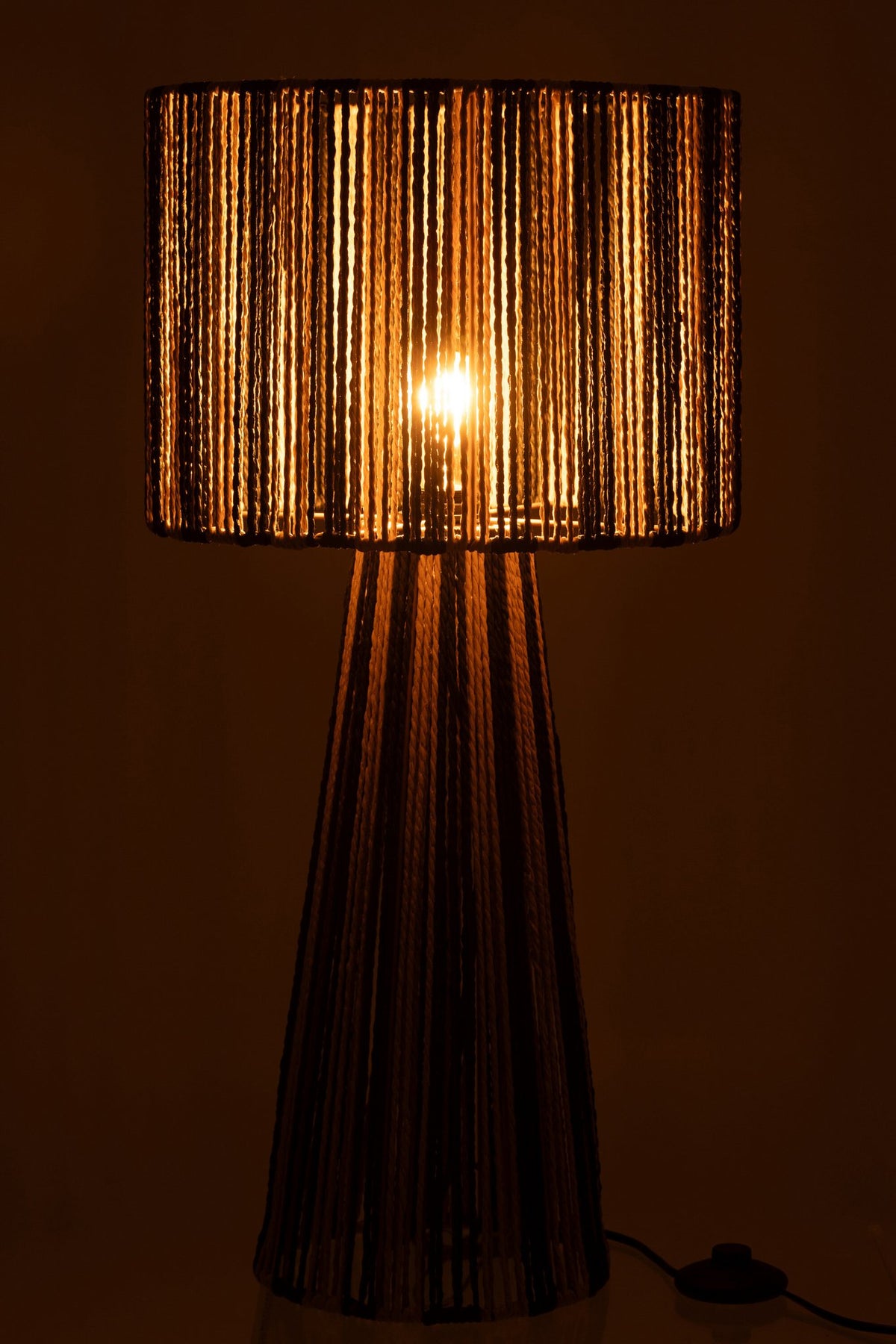J-Line lamp Strepen Touwen - metaal/papier - zwart/naturel